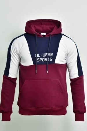 Velocity Panel Hoodie - Maroon & White